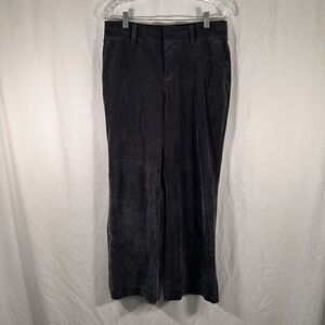 Coldwater Creek Plush Pants Women's 10 Grey Satin Trouser Fit High Rise